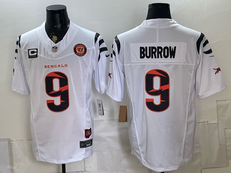 Men Cincinnati Bengals #9 Burrow white Nike Limited NFL Jersey 0826003